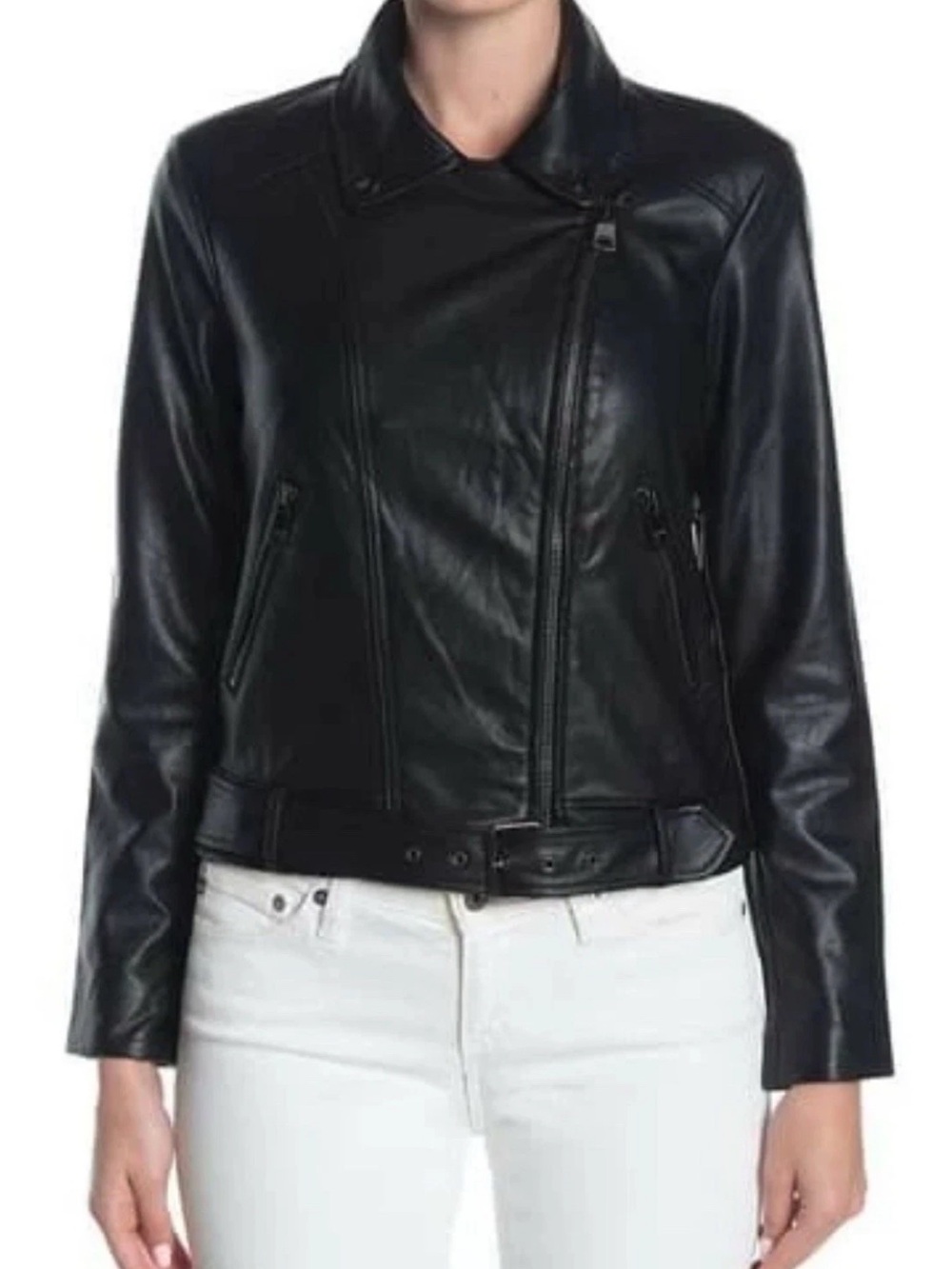 Elodie Black Faux Leather Moto Jacket